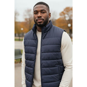 Men's Fila Sport Utility Workwear Sleeveless Puffer Vest Dark Blue XX Large